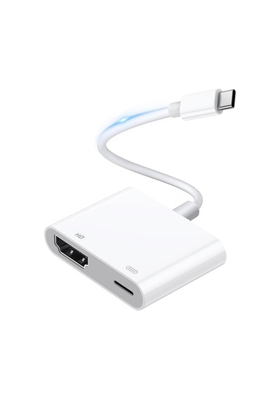 Lexroo Type-c To Type-c Pd100w + Hdmı 4k 30hz 2in1 Adaptör - Beyaz