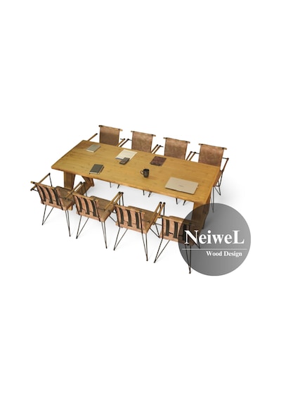 Neiwel Dios Doğal Ahşap Toplantı Masası x 80 x 160 Açık Ceviz