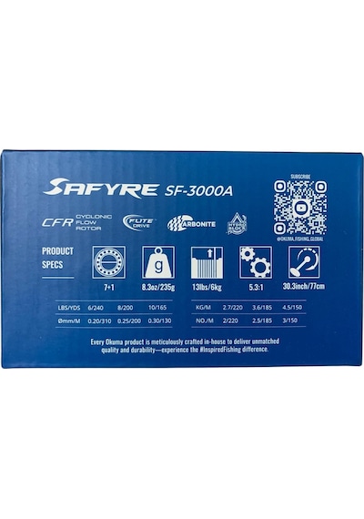 Okuma Safyre Sf-3000a 7+1bb Spin Olta Makinesi