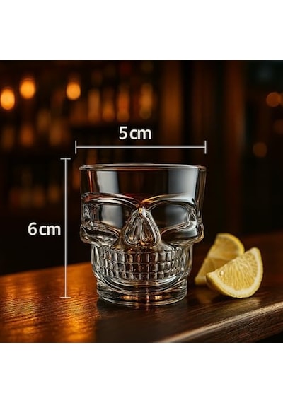 6 Lı Tekila Bardağı Seti Kafatası Tasarımlı 60 Ml Şeffaf Cam, Şık Ve Dayanıklı Shot Bardakları, Dekoratif Ve Özel Sunumlar İçin İdeal