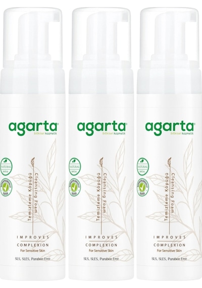 Agarta Doğal Yüz Temizleme Köpüğü 225ml 3 Lü Set