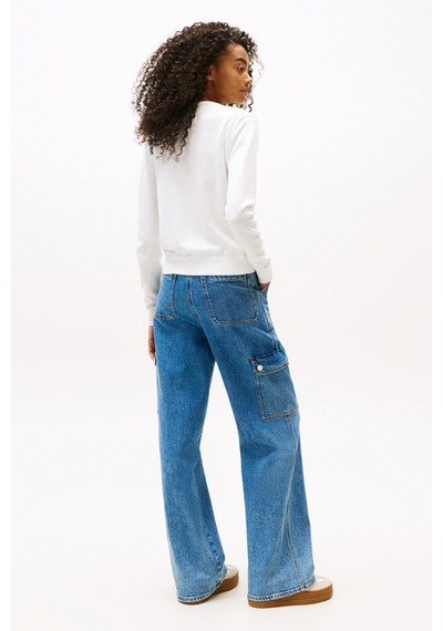 Tommy Jeans Kadın Süveter Dw0dw19888 Beyaz
