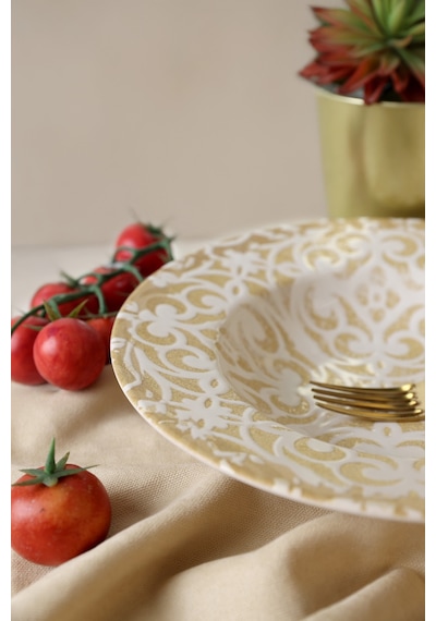 Keramika Vintage Gold Ege Makarna Tabağı 28 Cm 22706 Sarı