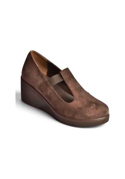 Fox Shoes Z602281702 Kahverengi Süet Dolgu Tabanlı Kadın Ayakkabı