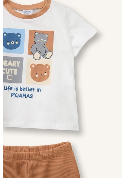 Defacto Hayvan Desenli 2li Pijama Takımı Erkek Bebek H5395a526hsog135 Turuncu-og135