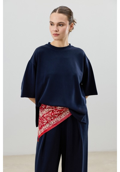 Antioch Modal Karışımlı T-shirt Pantolon Kadın Takım Lacivert