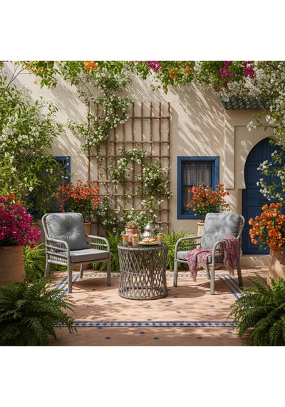Capri Swing Pisa Tekli Rattan Bahçe Balkon Oturma Grubu Gri 700