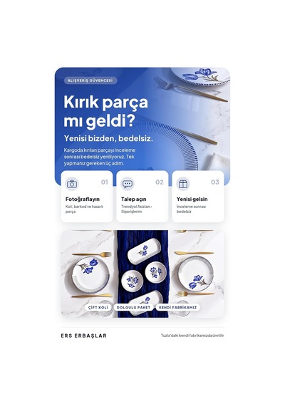 Hazeran Lüx Seramik 10 Parça 6 Kişilik Kahvaltı Takımı Seti Diğer