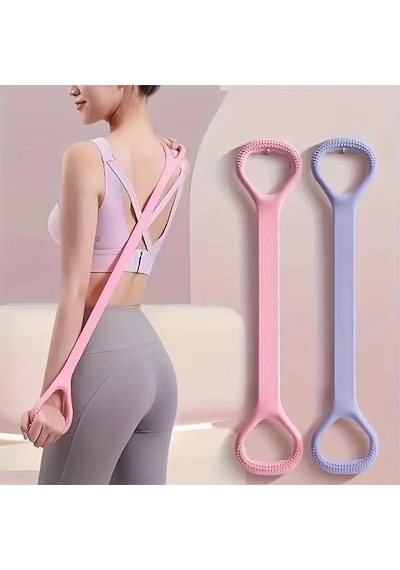 3b Trend Egzersiz Esnetme Direnç Lastiği Pilates Yoga Fitness İçin Silikon Direnç Bandı 1 Adet Çok Renkli