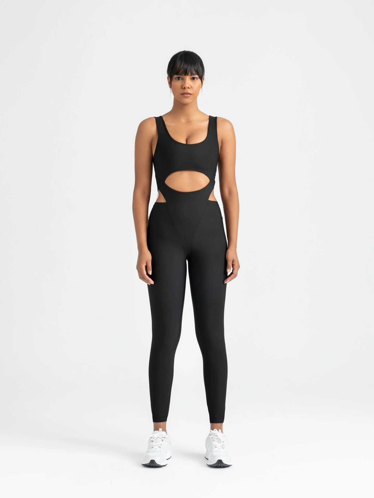 Lismina Bold Curve Spor Tayt Tulum Siyah