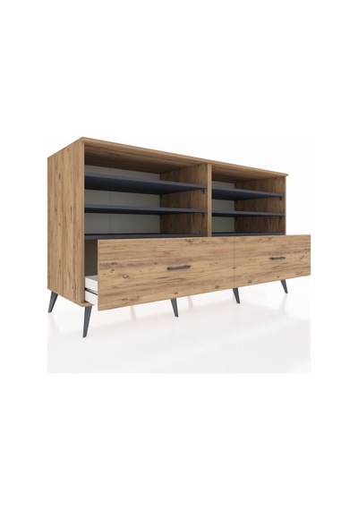 Kronos Konsol 6 Raflı 2 Çekmeceli 176x59x99 Çam-antrasit/çam Çam-antrasit/çam Kronos Konsol 6 Raflı 2 Çekmeceli 176x59x99 Çam-antrasit/çam Çam-antrasit/çam