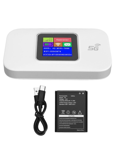 Onezero M5 4g Lte Taşınabilir Mobil Wifi Modem Router Lcd Ekranlı, 300 Mbps Yüksek Hızlı, 3000 Mah Bataryalı Şarj Edilebilir Cep Wi-fi 10 Cihaza Kadar Destek