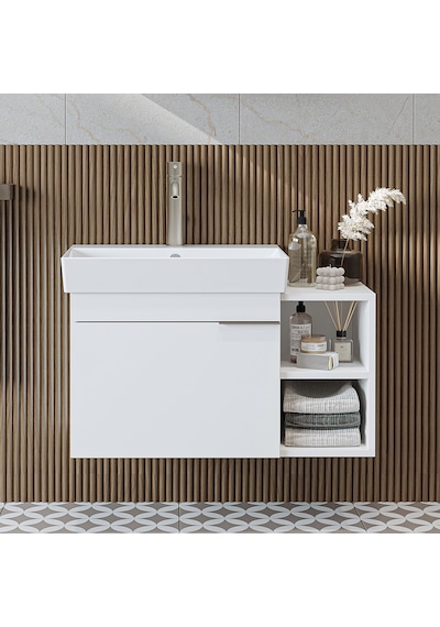 Likya Tek Kapaklı Açık Raflı Lavabolu 82 Cm Banyo Dolabı Alt, Lavabolu Alt Banyo Dolabı Beyaz Likya Tek Kapaklı Açık Raflı Lavabolu 82 Cm Banyo Dolabı Alt, Lavabolu Alt Banyo Dolabı Beyaz