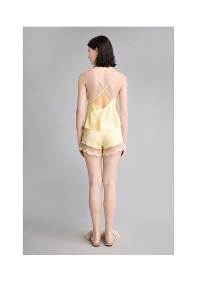 Defacto Regular Fıt Askılı Tül Detaylı 2li Saten Açık Sarı Pijama Takımı H0353ax26smyl83 Sarı-yl83