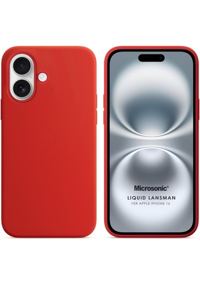 Microsonic Apple iPhone Uyumlu 17 Kılıf Liquid Lansman Silikon Kırmızı -