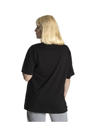 Kadın Siyah Basic Bisiklet Yaka Oversize Pamuklu T-shirt Siyah Kadın Siyah Basic Bisiklet Yaka Oversize Pamuklu T-shirt Siyah