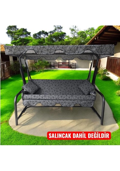 Kişilik Salıncak Lüks Kılıf Seti Mindersiz Gri Örümcek Desen 164 47 Cm Diğer