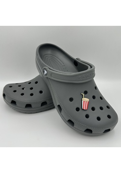 Crocs Terlik Süsü Ve Aksesuarı , Çanta Süsü Jibbitz Pipetli Çizgili Bardak 04 Görsel Figür Aksesuar Kırmızı-beyaz-bej