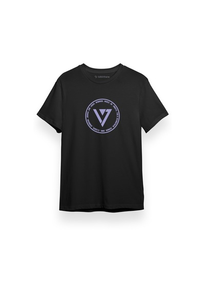Seventeen Members Logo Siyah Kısa Kol Erkek Tshirt 001
