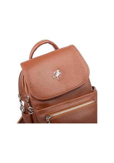 Nas Bag Kadın Sırt Çantası Çift Gözlü Spor Çanta 23x26x14 Cm Taba Victoria