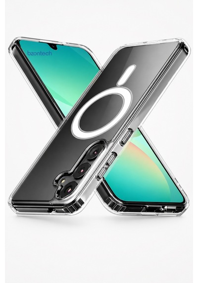 Samsung Galaxy Uyumlu A26 5g  Yumuşak Magsafe Kablosuz Şarj Destekli Şeffaf Kılıf Kamera İçin Yükseltilmiş Çerçeve