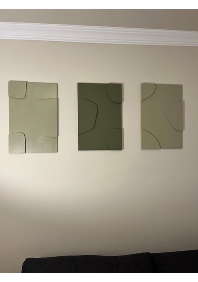 Cıgılwood Taşlar Ahşap Bohem Tablo 3 Set