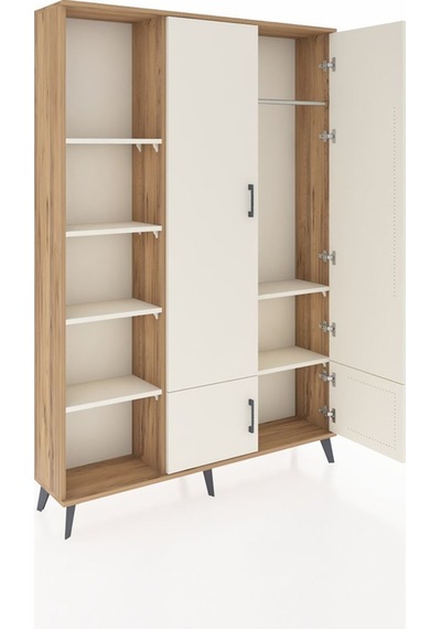 Arges Dolap 6 Raflı 4 Kapaklı Tek Askılı 132x30x195 Çam-aytaşı/aytaşı Aytası/aytası Arges Dolap 6 Raflı 4 Kapaklı Tek Askılı 132x30x195 Çam-aytaşı/aytaşı Aytası/aytası