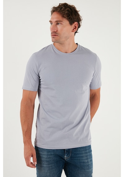 Buratti Pamuklu Regular Fit Bisiklet Yaka Erkek T Shirt 59020204 Gri