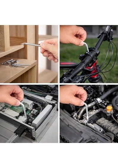 Vıvaluxe 9 Parça Çelik Alyan Anahtar Seti,1,5 Mm Ve 10 Mm Arası Kısa Düz Köşe Allen Anahtar Takımı, Isı İşlem Görmüş Dayanıklı Çelik, Ergonomik Taşıma Aparatlı, Mobilya, Bisiklet Ve Tamir İşleri İçin