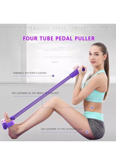 Body Trimmer 4 Lastikli Egzersiz Direnç Aleti Mor