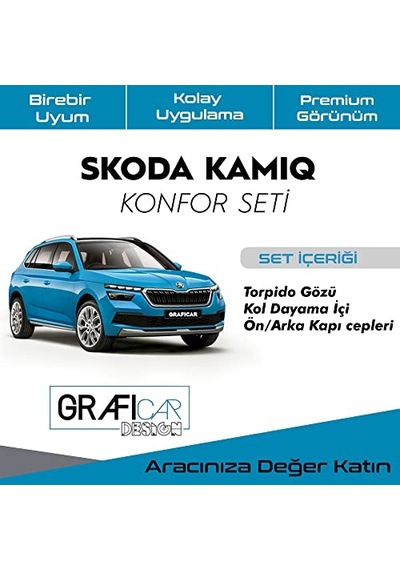 Graficar Design Skoda Kamiq Konfor Seti - Saklama Alanları Kumaş Kaplama-ses I Zolasyon Amaçli Ürün