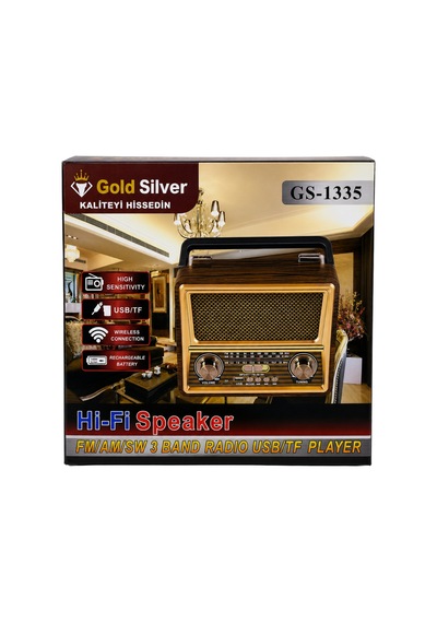 Gold Silver Gs-1335 Retro Tasarım Bluetooth Şarjlı Nostalji Radyo