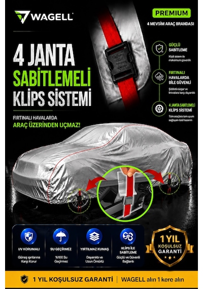 Mitsubishi Lancer Evo Spoiler - Pro Seri Klipsli 4 Mevsim Araba Brandası - Oto Çadır Örtü