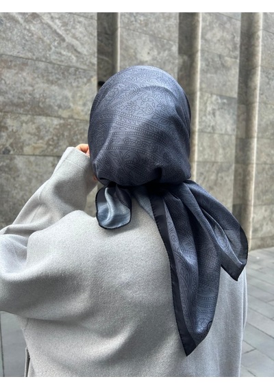 Qalortex Scarf Pamuklu Soft İnci Desen Eşarp-antrasit