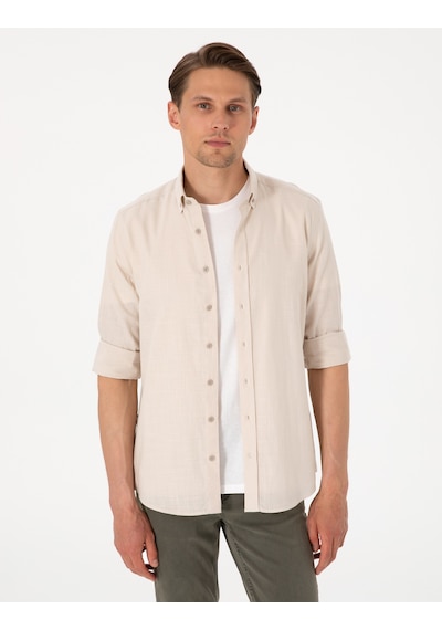 Pierre Cardin Erkek Bej Gömlek Desenli 50307025-vr011 Bej