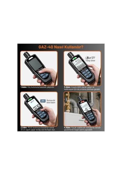Loyka Gaz-40 Profesyonel Yanıcı Gaz Kaçak Dedektörü Japon Figaro Sensörlü - 849214085