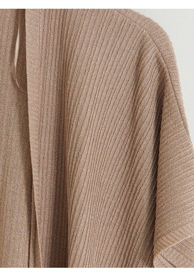 Lcw Everyday Bej Şal Yaka Oversize Kadın Triko Hırka Xl-2xl