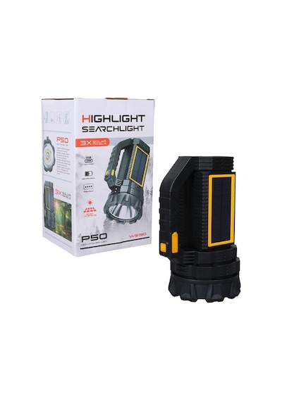 Powermaster W5190 Solar Şarjlı El Feneri Uzun Mesafe Işıldak
