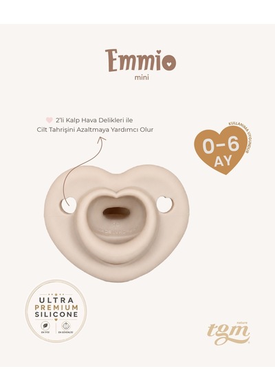 Tgm Baby Ultra Premium Silikon Kalpli Emzik Mini Bej