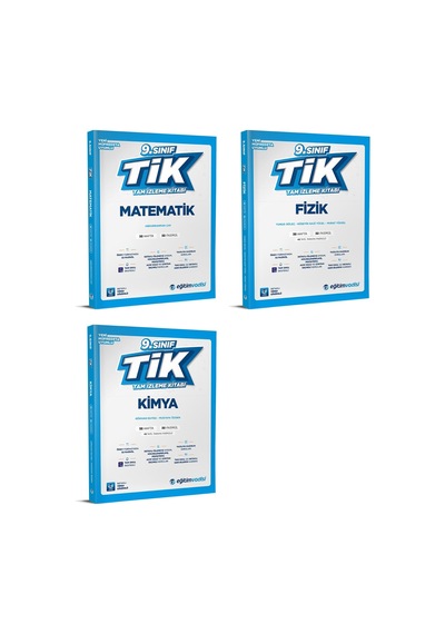 Eğitim Vadisi 2025 9. Sınıf Matematik + Fizik + Kimya Tam İzleme Kitabı Seti 3 Kitap