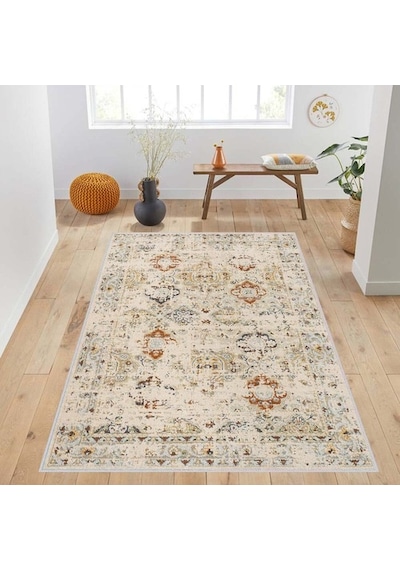 Rovigo Home Dijital Baskı Kaymaz Taban Salon Halısı Rvg1012 Bej