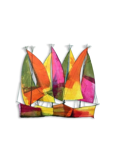 Renkli Yelkenliler Iı - Metal Tablo - Dec0168 80 X 73 Cm Çok Renkli