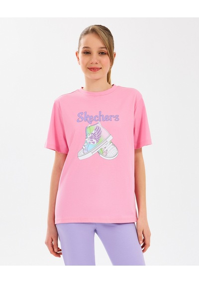 Skechers G Graphic Tee T-shirt Büyük Kız Çocuk Pembe Tshirt Sk2510019-610 Pembe