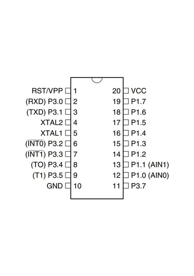 At89C2051-24Pu Dıp-20 24Mhz Mikrodenetleyici