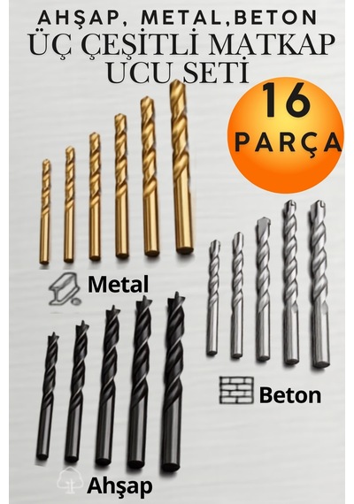16'lı Çok Amaçlı Matkap Ucu Seti - Beton, Duvar, Ahşap, Metal Ve Çelik Delme İçin Profesyonel , Farklı Çap Ve Uzunluk Seçenekleriyle, Yüksek Dayanıklı 3'ü Bir Arada Uç Paketi 16'lı Çok Amaçlı Matkap Ucu Seti - Beton, Duvar, Ahşap, Metal Ve Çelik Delme İçin Profesyonel , Farklı Çap Ve Uzunluk Seçenekleriyle, Yüksek Dayanıklı 3'ü Bir Arada Uç Paketi