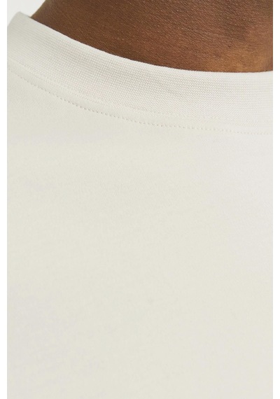 Jack & Jones Erkek Bisiklet Yaka Loose Fit Bej T-shirt - 12254412 Bej