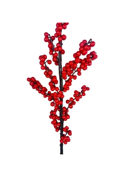 Yapay Çiçek Kokina Uzun Dal 90cm Yılbaşı Çiçeği Red Berry