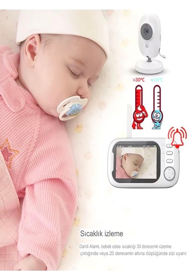 Monitörlü Akıllı Bebek Kamerası Full Hd Smart Ip Telsiz Güvenlik Kamerası ve Monitör 2.4 ghz