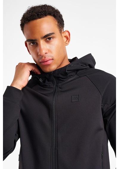 Lescon 25ntes001117 Erkek Fermuarlı Kapşonlu Sweatshirt Siyah