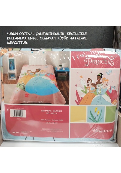 Taç Lisanslı Outlet Tek Kiş.çocuk Battaniye-princess Funtogether Pembe